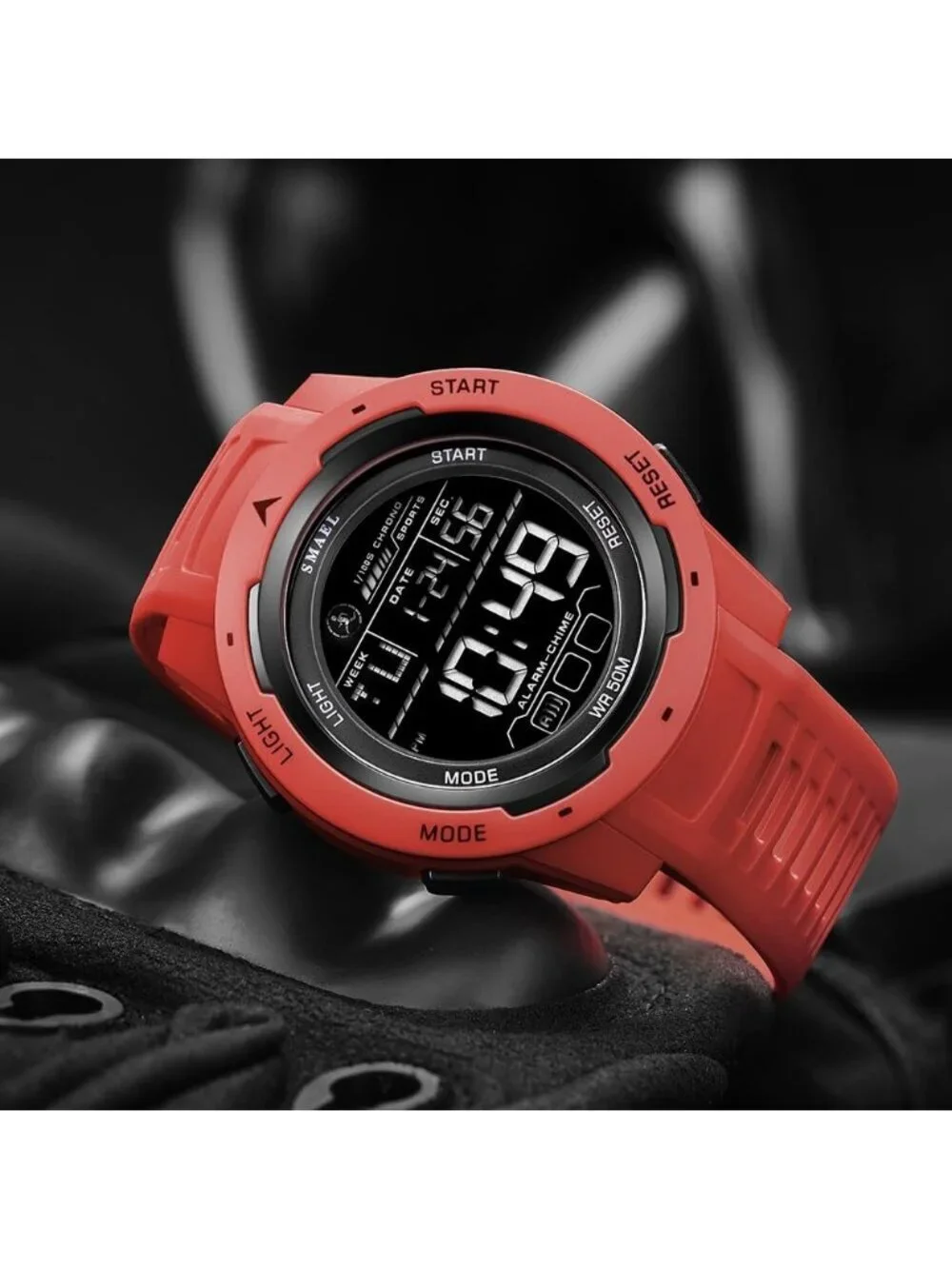 Men's Red Analog Quartz Sports Waterproof Military Casual LED Digital Watch